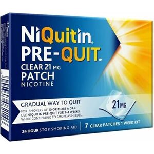 NiQuitin Pre-Quit Patch 21 mg 7 Clear Nicotine Patches 1 Week Kit Stop Smoking Aid Invisible Nicotine Patches Gradually Quit Smoking or Vaping NiQuitin Pre-Quit Patch 21 mg 7 Clear Nicotine Patches 1 Week Kit Stop Smoking Aid Invisible Nicotine Patches Gradually Quit Smoking or Vaping