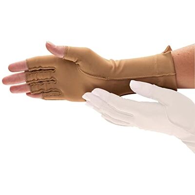 Isotoner Unisex's Hand Finger (One Therapeutic Gloves, Right, Large, Open F, Camel Isotoner Unisex's Hand Finger (One Therapeutic Gloves, Right, Large, Open F, Camel