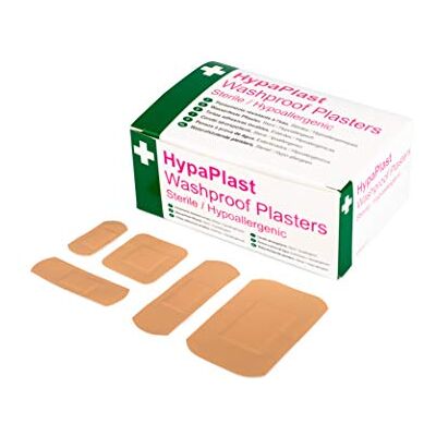 Safety First Aid Group Safety First Aid HypaPlast Pack of 100 Assorted Washproof Plasters Safety First Aid Group Safety First Aid HypaPlast Pack of 100 Assorted Washproof Plasters