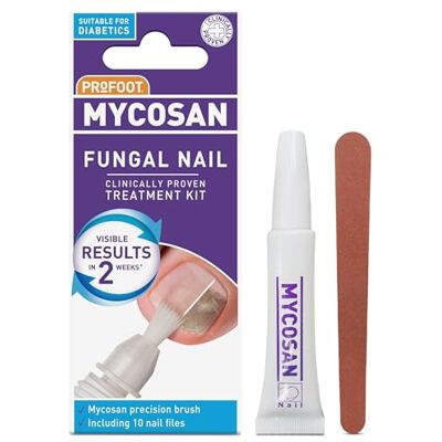 PROFOOT Mycosan Fungal Nail Treatment 5ml Unique Serum Treatment for Toenail Infection Includes Specially Designed Brush, 10 Single-Use Nail Files & Treatment Schedule Nail Fungus Treatment PROFOOT Mycosan Fungal Nail Treatment 5ml Unique Serum Treatment for Toenail Infection Includes Specially Designed Brush, 10 Single-Use Nail Files & Treatment Schedule Nail Fungus Treatment