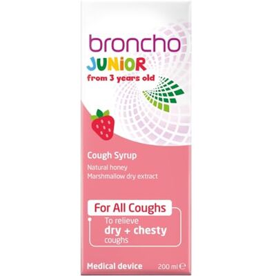 Bronchostop Junior Cough Syrup (200ml 3 to 11 Years) Cough Medicine For Children Non Drowsy Cough Syrup for Kids For Throat Mucus & Relief from Dry & Chesty Coughs Alcohol Free Bronchostop Junior Cough Syrup (200ml 3 to 11 Years) Cough Medicine For Children Non Drowsy Cough Syrup for Kids For Throat Mucus & Relief from Dry & Chesty Coughs Alcohol Free