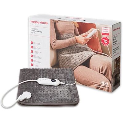 Morphy Richards EverCosy Electric Heat Pad, 60x35cm, 6 Heat Settings, Auto Shut-Off, BEAB Approved, 1p-hr Cost, Machine Washable, Travel-Friendly, 690001 Morphy Richards EverCosy Electric Heat Pad, 60x35cm, 6 Heat Settings, Auto Shut-Off, BEAB Approved, 1p-hr Cost, Machine Washable, Travel-Friendly, 690001