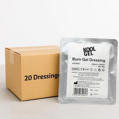 Koolpak KoolGel Burn Dressing 10cm x 10cm – Instant Soothing Relief for Burns, Scalds and Sunburn, 1st and 2nd Degree Burns – Sterile Hydrogel First Aid Treatment (20 Pack) Koolpak KoolGel Burn Dressing 10cm x 10cm – Instant Soothing Relief for Burns, Scalds and Sunburn, 1st and 2nd Degree Burns – Sterile Hydrogel First Aid Treatment (20 Pack)