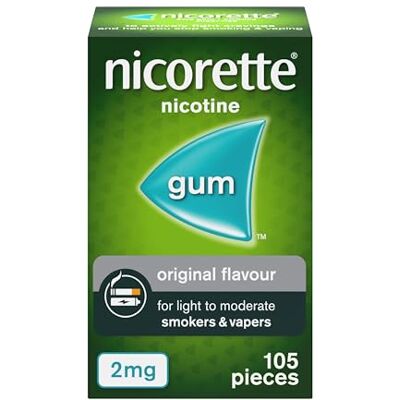 Nicorette 2mg Gum Original Flavour (105 Pieces), Discreet Stop Smoking and Stop Vaping Aid to Help you Quit For Good, Tackle Cravings and Withdrawal Symptoms, Nicotine Gum (Quit Smoking or Vaping) Nicorette 2mg Gum Original Flavour (105 Pieces), Discreet Stop Smoking and Stop Vaping Aid to Help you Quit For Good, Tackle Cravings and Withdrawal Symptoms, Nicotine Gum (Quit Smoking or Vaping)