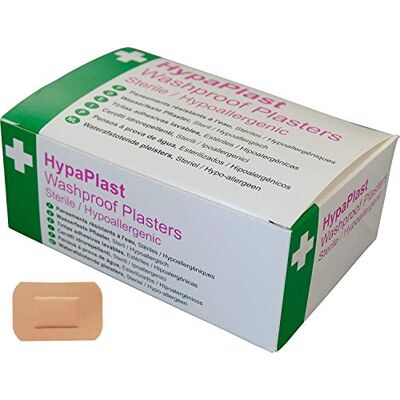 Safety First Aid Group Safety First Aid HypaPlast Pack of 100 Washproof Plasters, 7.2cm x 5cm Safety First Aid Group Safety First Aid HypaPlast Pack of 100 Washproof Plasters, 7.2cm x 5cm