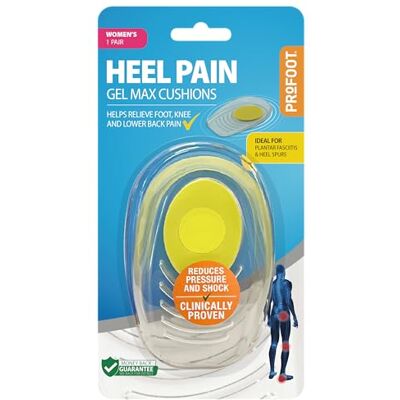 PROFOOT Gel Max Cushions for Heel Pain Women's Heel Cushions Gel Pad Cushions Ideal for Heel Spur, Plantar Fasciitis, Knee & Back Pain Reduces Pressure and Absorbs Shock PROFOOT Gel Max Cushions for Heel Pain Women's Heel Cushions Gel Pad Cushions Ideal for Heel Spur, Plantar Fasciitis, Knee & Back Pain Reduces Pressure and Absorbs Shock