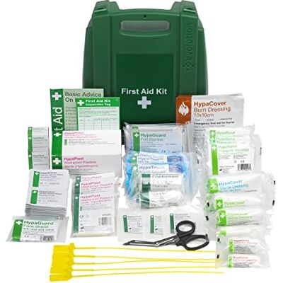 Safety First Aid Group Workplace First Aid Kit British Standard (Medium 25-100 Persons) Wall Mountable with Inspection Tags and Extra Plasters Safety First Aid Group Workplace First Aid Kit British Standard (Medium 25-100 Persons) Wall Mountable with Inspection Tags and Extra Plasters