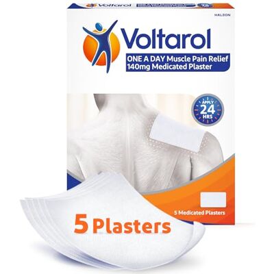 Voltarol One a Day Muscle Pain Relief Medicated Plaster Patches, 5 Pack Voltarol One a Day Muscle Pain Relief Medicated Plaster Patches, 5 Pack