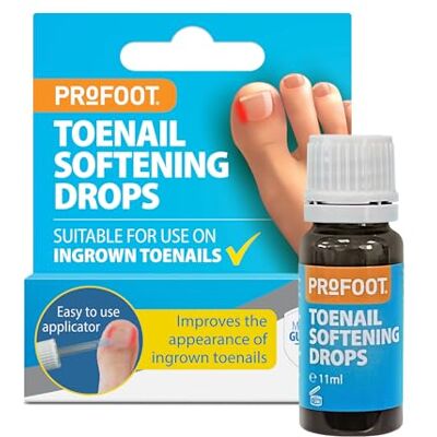 PROFOOT Toenail Softener Drops, 11ml, For Hard, Ingrown & Thick Toenails Ideal Prevention for Ingrown Nails, Toe Nail Softener Treatment, Relieves Pain & Prevents Infection PROFOOT Toenail Softener Drops, 11ml, For Hard, Ingrown & Thick Toenails Ideal Prevention for Ingrown Nails, Toe Nail Softener Treatment, Relieves Pain & Prevents Infection