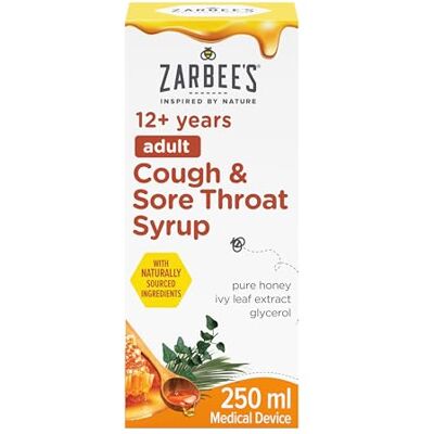 Zarbee's Zarbee’s Adult Cough & Sore Throat Syrup Honey-Based 250ml Zarbee's Zarbee’s Adult Cough & Sore Throat Syrup Honey-Based 250ml