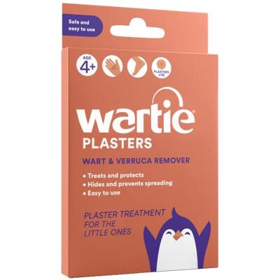 Wartie Plasters Verruca & Wart Remover Protect, Treat and Prevent Easy Wart and Verruca Treatment for Hands and Feet Prevent Spreading Warts Safe for Adults and Children Aged 4+ Pack of 15 Wartie Plasters Verruca & Wart Remover Protect, Treat and Prevent Easy Wart and Verruca Treatment for Hands and Feet Prevent Spreading Warts Safe for Adults and Children Aged 4+ Pack of 15