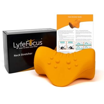 LyfeFocus Neck Stretcher, Posture Corrector, Orange, No Heat LyfeFocus Neck Stretcher, Posture Corrector, Orange, No Heat