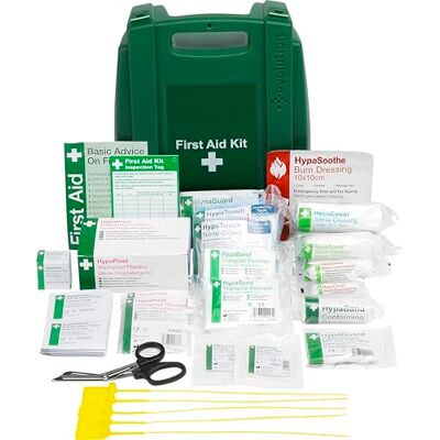 Safety First Aid Group Workplace First Aid Kit British Standard (Small 1-25 Persons) Wall Mountable with Inspection Tags and Extra Plasters Safety First Aid Group Workplace First Aid Kit British Standard (Small 1-25 Persons) Wall Mountable with Inspection Tags and Extra Plasters