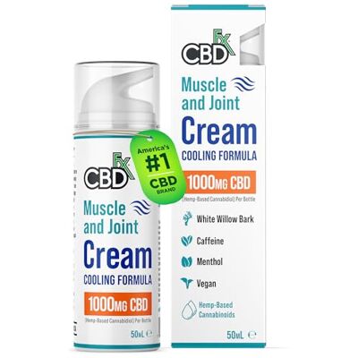 CBDFX 1000mg CBD High Strength Muscle & Joint Cream, 50ml CBDFX 1000mg CBD High Strength Muscle & Joint Cream, 50ml
