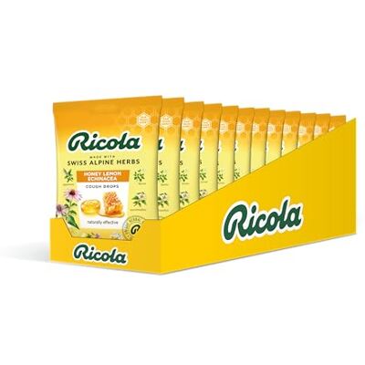 Ricola Honey Lemon and Echinacea Cough Drops Bag, Pack of 12, Naturally Effective Throat Lozenges, Cough Sweets,12 X 75 g Ricola Honey Lemon and Echinacea Cough Drops Bag, Pack of 12, Naturally Effective Throat Lozenges, Cough Sweets,12 X 75 g