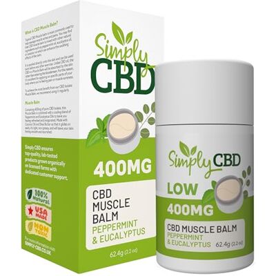 Simply CBD Muscle Balm 400MG of CBD Eucalyptus and Peppermint White Simply CBD Muscle Balm 400MG of CBD Eucalyptus and Peppermint White