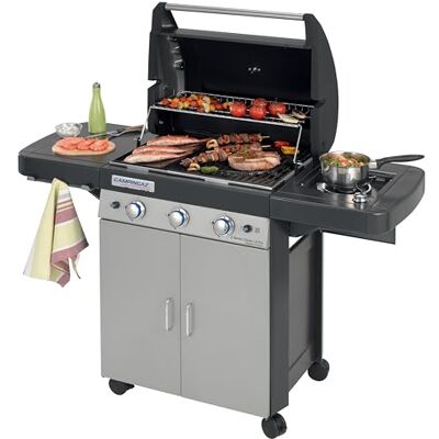 Campingaz 3 Series Classic LS Plus Gas BBQ 3 Burner Gas Barbecue Grill 9.6 KW Power Instaclean Easy Cleaning System Cast Iron Grid and Griddle with Side Burner Campingaz 3 Series Classic LS Plus Gas BBQ 3 Burner Gas Barbecue Grill 9.6 KW Power Instaclean Easy Cleaning System Cast Iron Grid and Griddle with Side Burner