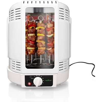 NutriChef Vertical Rotisserie Oven, Countertop Kebab Maker, 10L Shawarma Grill Machine, Chicken Spit Roaster for Perfectly Roasted Chicken, Turkey, Lamb, With Skewer, Basket & Drip Tray, White NutriChef Vertical Rotisserie Oven, Countertop Kebab Maker, 10L Shawarma Grill Machine, Chicken Spit Roaster for Perfectly Roasted Chicken, Turkey, Lamb, With Skewer, Basket & Drip Tray, White