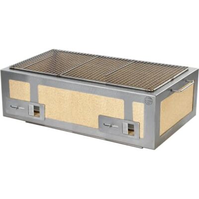 Kasai Japanese Grills Kasai Konro Extra Long Japanese Charcoal Grill – Table Top Konro BBQ for Sear, Plancha & Robata Cooking – Made in Britain – Feeds 8-10 people – 21kg Kasai Japanese Grills Kasai Konro Extra Long Japanese Charcoal Grill – Table Top Konro BBQ for Sear, Plancha & Robata Cooking – Made in Britain – Feeds 8-10 people – 21kg