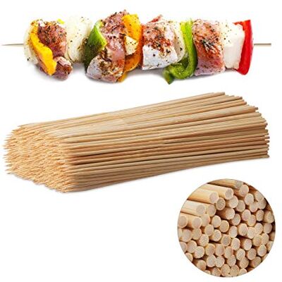 Relaxdays Wooden Skewers, Bamboo Trussing Needles Pack of 500, BBQ or Crafting Accessory, 30 cm Long, mm Thick, Natural Relaxdays Wooden Skewers, Bamboo Trussing Needles Pack of 500, BBQ or Crafting Accessory, 30 cm Long, mm Thick, Natural