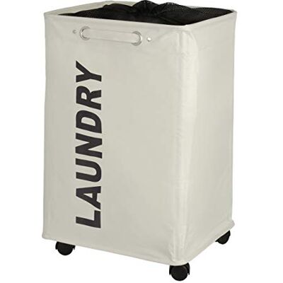 WENKO 3450110100 Laundry bin Quadro Beige Laundry basket, capacity 79 L, Plastic Polyester, 40 x 60 x 33 cm, Beige WENKO 3450110100 Laundry bin Quadro Beige Laundry basket, capacity 79 L, Plastic Polyester, 40 x 60 x 33 cm, Beige