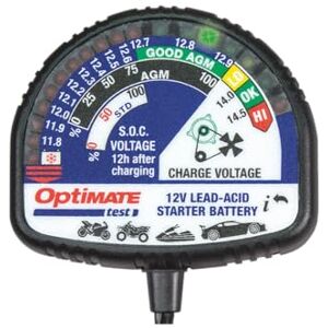 OptiMate TecMate TS130 Tester, Charge Level Tester, All 12V Lead-Acid Batteries, Black OptiMate TecMate TS130 Tester, Charge Level Tester, All 12V Lead-Acid Batteries, Black