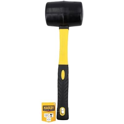 HARDY WORKING TOOLS Hardy Universal 2K Rubber Mallet 2-Component Handle with Non-Slip Coating Work Comfort Safety Contoured Precise Solid Colour Black 65 mm HARDY WORKING TOOLS Hardy Universal 2K Rubber Mallet 2-Component Handle with Non-Slip Coating Work Comfort Safety Contoured Precise Solid Colour Black 65 mm