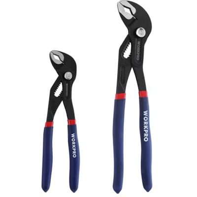 WORKPRO 180 & 250 mm Water Pump Pliers Set, 2-Pack Quick Adjustment, Large Jaw Capacity, Slip-Joint Design, Non-Slip Handle, Durable Construction WORKPRO 180 & 250 mm Water Pump Pliers Set, 2-Pack Quick Adjustment, Large Jaw Capacity, Slip-Joint Design, Non-Slip Handle, Durable Construction