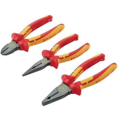 Draper 99070 XP1000 VDE Pliers Set, Tethered (3 Piece), Red and Yellow,One Size Draper 99070 XP1000 VDE Pliers Set, Tethered (3 Piece), Red and Yellow,One Size