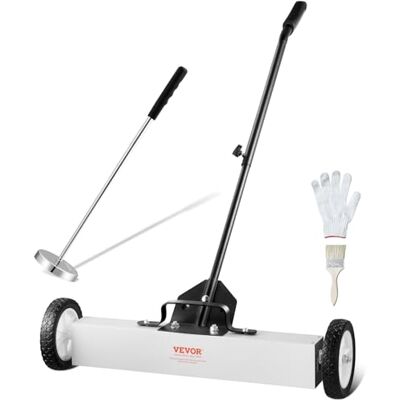 VEVOR 24-Inch Magnetic Sweeper with Wheels, 50 lbs Capacity, with Telescoping Magnetic Pickup Tool, Adjustable Handle, Magnetic Pickup Sweeper to Pick Up Nails and Screws, for Workshop, Garage, Yard VEVOR 24-Inch Magnetic Sweeper with Wheels, 50 lbs Capacity, with Telescoping Magnetic Pickup Tool, Adjustable Handle, Magnetic Pickup Sweeper to Pick Up Nails and Screws, for Workshop, Garage, Yard