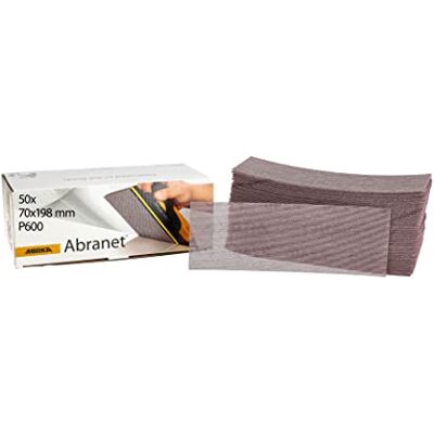 Mirka Abranet net sandpaper strips 70 x 198 mm Hook & loop/Grit P600 / 50 pcs/for sanding wood, walls, metal, aluminium, stainless steel, filler, varnish, plastic / 5415005061 Mirka Abranet net sandpaper strips 70 x 198 mm Hook & loop/Grit P600 / 50 pcs/for sanding wood, walls, metal, aluminium, stainless steel, filler, varnish, plastic / 5415005061
