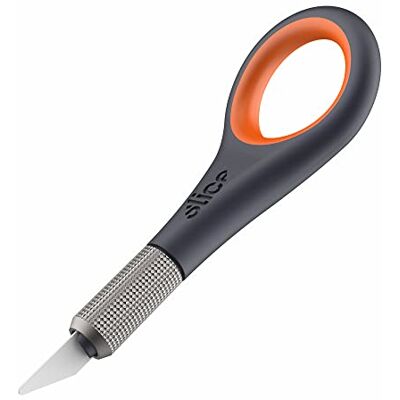 Slice 10580 Precision Knife, Unique Black Handle with Finger Grip, Precise Control, Detailed Cuts, Finger Friendly, Lasts 11x Long as Stainless Steel Slice 10580 Precision Knife, Unique Black Handle with Finger Grip, Precise Control, Detailed Cuts, Finger Friendly, Lasts 11x Long as Stainless Steel