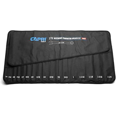 Capri Tools Wrench Roll Up Pouch, SAE, 17 Pockets Capri Tools Wrench Roll Up Pouch, SAE, 17 Pockets