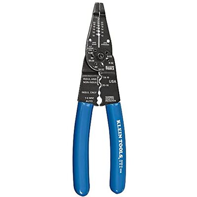 KLEIN TOOLS Long Nose Wire Cutter, Wire Crimper, Stripper and Bolt Cutter Multi Tool, 8-Inch Long 1010, Multi-Colour KLEIN TOOLS Long Nose Wire Cutter, Wire Crimper, Stripper and Bolt Cutter Multi Tool, 8-Inch Long 1010, Multi-Colour