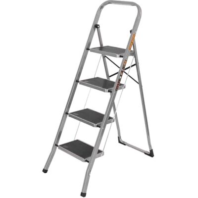 TOUGH MASTER Step Ladder Heavy-Duty Steel, Non-Slip Rubber Steps, Anti-Slip Feet, Compact Platform-Ladder With Handle, Safety Folding StepLadder With 150KG Max Capacity (4 Steps) TOUGH MASTER Step Ladder Heavy-Duty Steel, Non-Slip Rubber Steps, Anti-Slip Feet, Compact Platform-Ladder With Handle, Safety Folding StepLadder With 150KG Max Capacity (4 Steps)