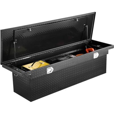 VEVOR Crossover Truck Tool Box, 72x20x14 In, Heavy Duty Aluminum Toolbox with Diamond Texture, Pick Up Truck Bed RV Trailer Toolbox, Waterproof Storage Organizer with Lock, Keys, Side Handles, Black VEVOR Crossover Truck Tool Box, 72x20x14 In, Heavy Duty Aluminum Toolbox with Diamond Texture, Pick Up Truck Bed RV Trailer Toolbox, Waterproof Storage Organizer with Lock, Keys, Side Handles, Black