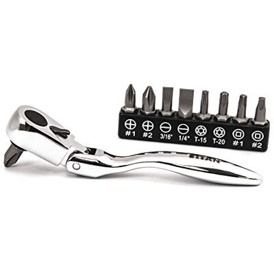 Titan 11212 4-1/8-Inch Flex-Head Offset Micro Ratcheting Bit Driver and Bit Set Titan 11212 4-1/8-Inch Flex-Head Offset Micro Ratcheting Bit Driver and Bit Set