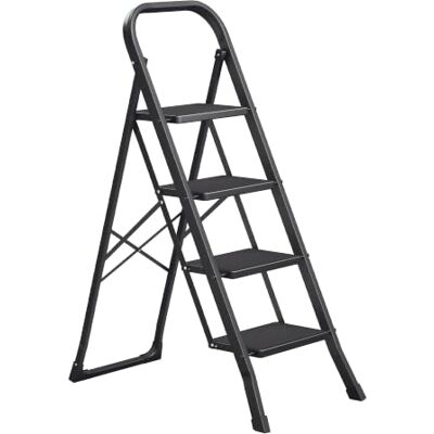 SONGMICS 4-Step Ladder, Folding Step Ladder, Safety, Holds up to 150KG SONGMICS 4-Step Ladder, Folding Step Ladder, Safety, Holds up to 150KG