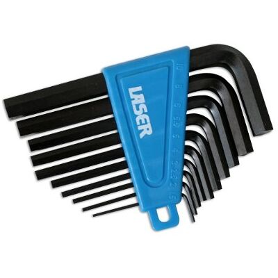 Laser 0952 Metric Hex Key Set 10pc, Black,chrome Laser 0952 Metric Hex Key Set 10pc, Black,chrome