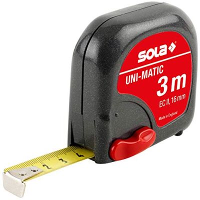 Sola 50012501 "Uni-Matic UM 3" Tape Measure, Red/Black, 3 m Sola 50012501 "Uni-Matic UM 3" Tape Measure, Red/Black, 3 m