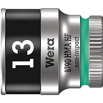 Wera 05003726001 8790 HMA HF Zyklop Socket Spanner with 1/4 Inch Drive with Retaining Function 13.0 mm Cyan 11, Green, 05003728001 Wera 05003726001 8790 HMA HF Zyklop Socket Spanner with 1/4 Inch Drive with Retaining Function 13.0 mm Cyan 11, Green, 05003728001