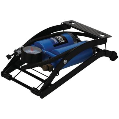 Draper Double-Cylinder Foot Pump Pressure Gauge and Accessories Portable Double Barrel Bike and Car Pump Manual Inflator for Beds and Pools 25996, Blue Draper Double-Cylinder Foot Pump Pressure Gauge and Accessories Portable Double Barrel Bike and Car Pump Manual Inflator for Beds and Pools 25996, Blue