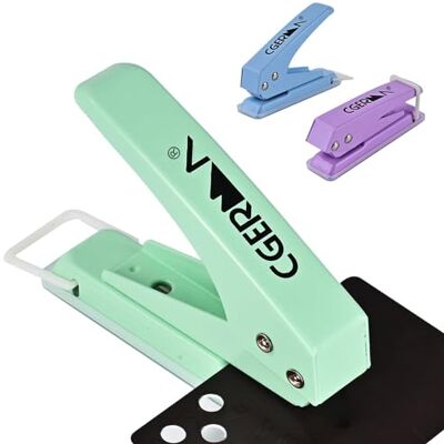 Cgerma Single Hole Puncher, 3 pcs, 1/4" Hole Punch,50% Labor Savings, Heavy Duty Hole Puncher, Paper Punch, 15 Sheet Capacity, Metal Hole Puncher for ID Card, Chipboard, Art Project Cgerma Single Hole Puncher, 3 pcs, 1/4" Hole Punch,50% Labor Savings, Heavy Duty Hole Puncher, Paper Punch, 15 Sheet Capacity, Metal Hole Puncher for ID Card, Chipboard, Art Project