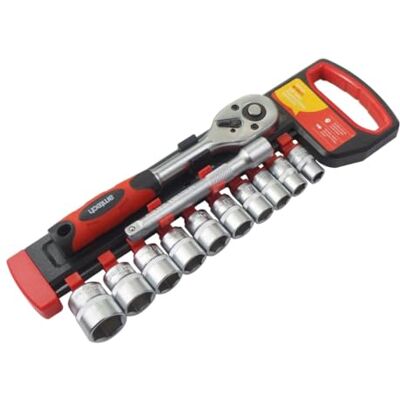 Amtech I0361 Socket Set 3/8”, 12pc Chrome Vanadium Steel Metric Wrench Kit, 45 Tooth Ratchet Pack with Quick Release Amtech I0361 Socket Set 3/8”, 12pc Chrome Vanadium Steel Metric Wrench Kit, 45 Tooth Ratchet Pack with Quick Release
