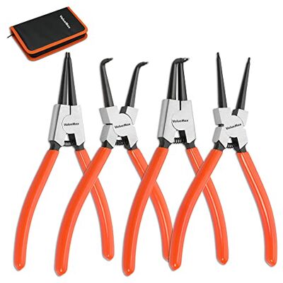 ValueMax 4-Piece 180 mm Internal External Circlip Pliers Set Snap Ring Removal, Precision Tips, Storage Case, Automotive Mechanical Tool Set ValueMax 4-Piece 180 mm Internal External Circlip Pliers Set Snap Ring Removal, Precision Tips, Storage Case, Automotive Mechanical Tool Set