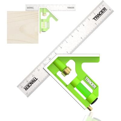Tracer Combination Square 150mm (6 Inch). 45/90 degree Measuring Tool with built in Spirit Level and Scribe Tool. Metric & Imperial scales. Stainless Steel Tracer Combination Square 150mm (6 Inch). 45/90 degree Measuring Tool with built in Spirit Level and Scribe Tool. Metric & Imperial scales. Stainless Steel