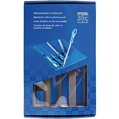 PFERD Machinists File Set in Plastic Pouch WRU, 5 pcs. 8 inch, Bastard Each with Ergonomic File Handle 16079 – Second Cut Suitable for Universal roughing and Finishing PFERD Machinists File Set in Plastic Pouch WRU, 5 pcs. 8 inch, Bastard Each with Ergonomic File Handle 16079 – Second Cut Suitable for Universal roughing and Finishing