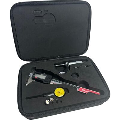 Starrett S9000N Precision Measuring Tool Kit Micrometer, Caliper, Dial Indicator, for Automotive and Mechanical Engineering 3-pieces Starrett S9000N Precision Measuring Tool Kit Micrometer, Caliper, Dial Indicator, for Automotive and Mechanical Engineering 3-pieces