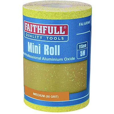 Faithfull FAIAR580Y 5M Medium (80 Grit) Sandpaper Roll Yellow (Std) 115mm x 5M Faithfull FAIAR580Y 5M Medium (80 Grit) Sandpaper Roll Yellow (Std) 115mm x 5M