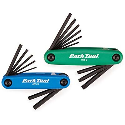 Park Tool FWS-2 Fold-Up Wrench Set Tool,Blue/Green Park Tool FWS-2 Fold-Up Wrench Set Tool,Blue/Green